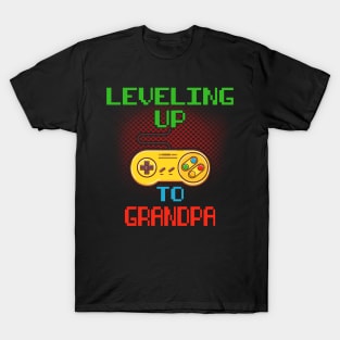 Promoted To Grandpa T-Shirt Unlocked Gamer Leveling Up T-Shirt